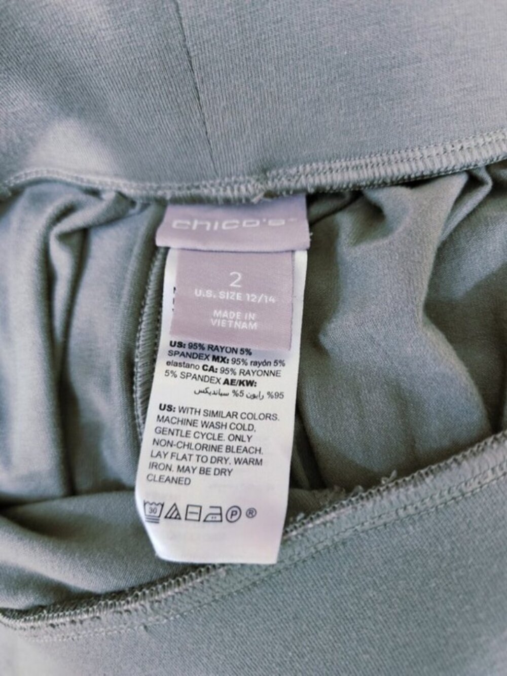 Chico’s Maxi Skirt Pockets Pale Sage Green Pull On Sz 2/large Boho Lagenlook - Picture 8 of 11